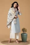 Buy_SHINGORA_Off White Woven Floral And Paisley Pattern Stole _at_Aza_Fashions