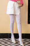Buy B'Infinite White Crepe Overlapped Skort at Aza Fashions Buy_B'Infinite_White Crepe Overlapped Skort_at_Aza_Fashions