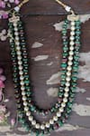 Buy_Riana Jewellery_Green Pearl And Beads & Layered Mala _at_Aza_Fashions