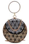 Buy_Richa Gupta_Black Embroidery Sequin Round Clutch _at_Aza_Fashions