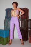 Buy_Nirmooha_Purple Denim Rivet Detail Pant _at_Aza_Fashions