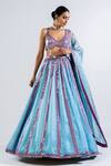 Buy Vvani By Vani Vats Blue Georgette, Satin Sequins, Mirrors Plunge Embellished Bridal Lehenga Set at Aza Fashions Buy_Vvani By Vani Vats_Blue Georgette, Satin Sequins, Mirrors Plunge Embellished Bridal Lehenga Set _at_Aza_Fashions