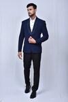 Buy_Adara Khan_Blue Coat Velvet And Pant Set_at_Aza_Fashions