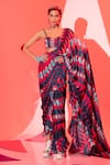 Buy_Esha L Amin_Multi Color Viscose Embroidery Coachella Geometric Print Bralette _at_Aza_Fashions