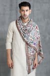 Buy_DUSALA_Multi Color Kalamkari Handwoven Pashmina Wool Floral Design Stole_at_Aza_Fashions