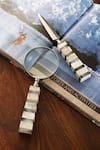 Buy_Amoliconcepts_Silver 60% Brass 10% Mother Of Pearl 20% Magnifying With Paper Knife - Set 2_at_Aza_Fashions