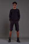Buy_Mati_Black 100% Cotton Hand Woven T-shirt Shorts Set _at_Aza_Fashions