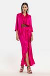 Buy_431-88 by Shweta Kapur_Fuchsia Silk Satin Plain Ruffled Sunday Skirt  _at_Aza_Fashions