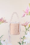 Buy_The Leather Garden_Pink Sequin And Pearl Embellished Desert Rose Potli Bag _at_Aza_Fashions