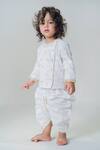 Buy_Tiber Taber_White Cotton Embroidery Moon Kurta And Dhoti Set _at_Aza_Fashions