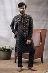 Buy Soup By Sougat Paul Black Silk Embroidery Geometric Print Bundi And Kurta Set at Aza Fashions Buy_Soup By Sougat Paul_Black Silk Embroidery Geometric Print Bundi And Kurta Set _at_Aza_Fashions