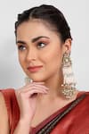 Shop_Auraa Trends_Green Stones, Pearls Kundan Embellished Dangler Earrings _at_Aza_Fashions