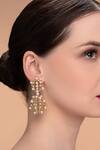 Shop_Isharya_White Cubic Zirconia Crystal Amara Double Lattice Earrings_at_Aza_Fashions