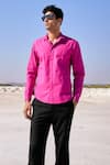 Buy_Dash and Dot_Pink 100% Organic Cotton Regular Fit Shirt_at_Aza_Fashions