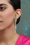 Buy_House Of Tuhina_Mirror Studded Qabeela Dejhoor Earrings_at_Aza_Fashions