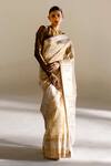 Buy_Mimamsaa_Ivory Tissue Silk Woven Coco Saree  _at_Aza_Fashions