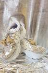 Buy_Chal Jooti_Gold Embellished Bedazzling Begonia Floral Pattern Wedding Sneakers _at_Aza_Fashions