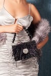 Buy_Forever Noor_Black Embellished Fur Candy Handcrafted Bag _at_Aza_Fashions