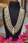 Buy_Riana Jewellery_White Jadtar Stone And Pearl Drop Mala _at_Aza_Fashions