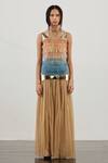 Buy_AKHL_Gold Lurex-tulle (57% Metallic Yarn 43% Polyester)+ Glass Gradient Fringed Gown _at_Aza_Fashions