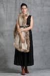 Buy_DUSALA_Beige Woven Cashmere Wool Solid Stole _at_Aza_Fashions