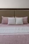 Buy_H2H_Pink Linen Victoria Stripe Print Bed Cover Set_at_Aza_Fashions