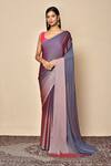 Buy_Naintara Bajaj_Multi Color Chiffon Solid Ombre Saree_at_Aza_Fashions