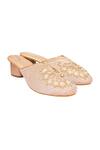 Buy_Kkarma Accessories_Pink Embroidery Bela Mule Block Heels _at_Aza_Fashions