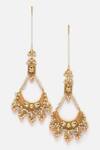 Buy_Dugran By Dugristyle_Red Kundan Embellished Passa Chandbali Earrings _at_Aza_Fashions