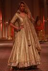 Shop_Preeti S Kapoor_Beige Shimmer Embroidered Anarkali With Dupatta _at_Aza_Fashions