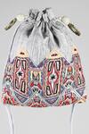 ClutcH'D_Grey Embroidery, Fringe Velvet Potli Bag _Online_at_Aza_Fashions