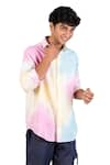 Buy_Theorem_Multi Color Cotton Tie Dye Happy Shirt  _at_Aza_Fashions