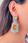 Shop_Prerto_Orange Stone Venus Citrine Earrings_at_Aza_Fashions