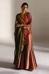 Buy_Mimamsaa_Red Agni Brocade Silk Kurta Sharara Set_at_Aza_Fashions