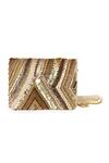 Buy_The Purple Sack_Gold Embroidery, Sequins Rectangle Shaped Clutch _at_Aza_Fashions