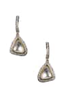 Buy_Vasundhara_Silver Plated Crystals, Diamonds, Studs Stone Studded Dangler Earrings _at_Aza_Fashions