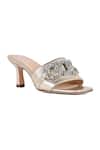 Buy_Vanilla Moon_Gold Diamonds, Rhinestones Domenica Jewelled Kitten Heels_at_Aza_Fashions