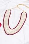 Buy_Ruby Raang_White Beads Colorblock Layered Necklace _at_Aza_Fashions