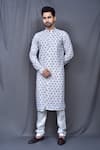 Buy_Adara Khan_Multi Color Kurta Cotton Embroidered Geometric Pattern Set_at_Aza_Fashions