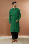 Buy_Aham-Vayam_Green Cotton Embroidered Sequin Sitara Kurta And Patiala Set _at_Aza_Fashions