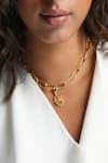 Buy_MNSH_Gold Plated Scorpio Zodiac Charm Pendant Necklace _at_Aza_Fashions