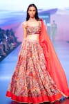 Buy_PUNIT BALANA_Red Satin Silk Print And Embellishment Abstract Surkh Laal Bridal Lehenga Set _at_Aza_Fashions