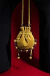 Buy_Aomidori Shimai_Yellow Crystals Embellished Rising Sun Potli Bag _at_Aza_Fashions