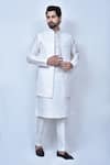 Buy_Arihant Rai Sinha_White Silk Blend Embroidered Floral Patterns Open Jacket And Kurta Set _at_Aza_Fashions