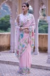 Buy Atelier Shikaarbagh Pink , Chiffon, Satin Sequins, Zari, Embroidery 3d Butterfly Saree at Aza Fashions Buy_Atelier Shikaarbagh_Pink , Chiffon, Satin Sequins, Zari, Embroidery 3d Butterfly Saree _at_Aza_Fashions