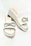 Buy_Foot Fuel_White Rhinestones Luvvaa Stone Embellished Wedges _at_Aza_Fashions