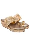 Buy_Kkarma Accessories_Pink Embroidery Neemrana Toe Ring Wedges _at_Aza_Fashions