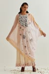 Buy_Prama By Pratima Pandey_Pink Chanderi Embroidered Dabka Round Dress With Inner  _at_Aza_Fashions