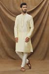Buy Arihant Rai Sinha Cream Jacquard, Silk Embroidery Geometric Pattern Full Sleeve Kurta at Aza Fashions Buy_Arihant Rai Sinha_Cream Jacquard, Silk Embroidery Geometric Pattern Full Sleeve Kurta _at_Aza_Fashions