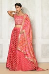 Buy_Samyukta Singhania_Pink Blouse Banglori Silk Embellished Sequin Square Quatrefoil Lehenga Set _at_Aza_Fashions